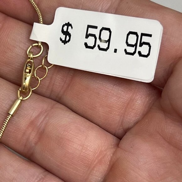 Ballet gold tone curved bar with dangling pink/coral gold beads - Picture 7 of 7